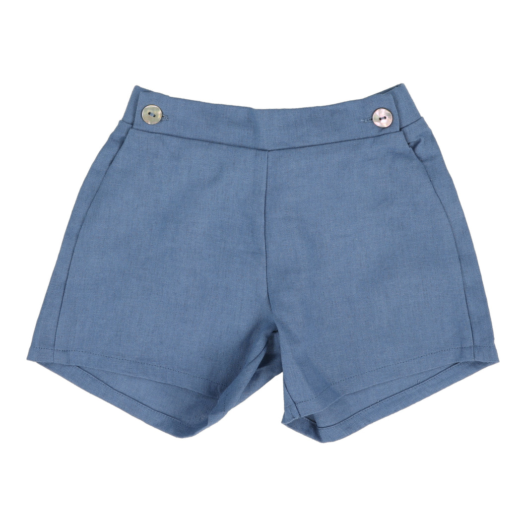 Linen shorts - bright blue