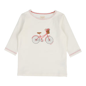 Bike girl tee 3/4 sleeve - White