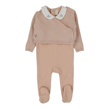 Load image into Gallery viewer, Knit wrap sleeveless layette set - soft pink
