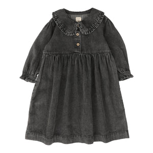 Peter pan dress long sleeve - black wash