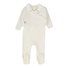 Load image into Gallery viewer, Knit wrap sleeveless footie set with bonnet - cream
