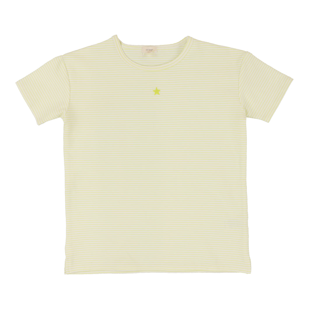 Stripe short sleeve tee - neon yellow