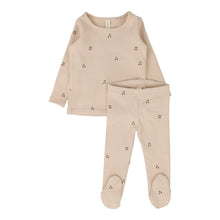 Load image into Gallery viewer, Scattered cherry long sleeve set - shell pink base
