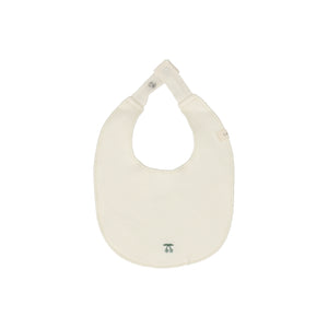 Scattered cherry terry bib - ivory/mint