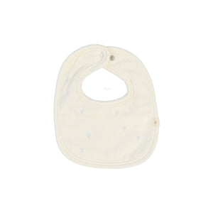 Hot air balloon terry bib - cream/blue