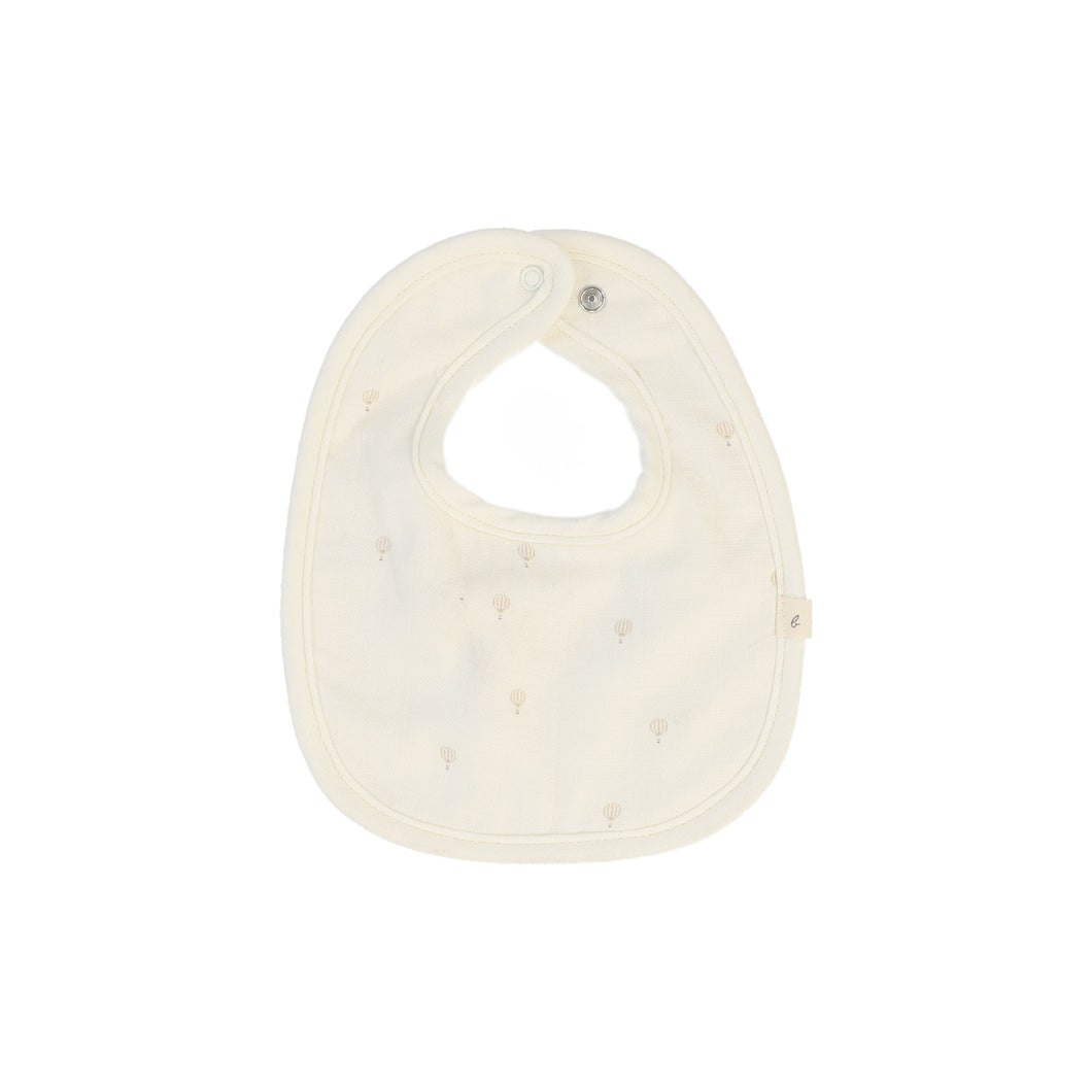 Hot air balloon terry bib - cream/pink