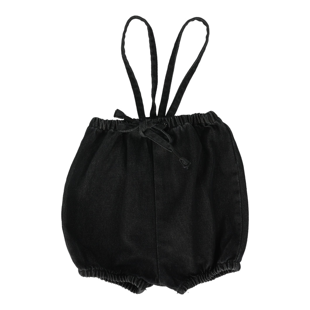 Bubble suspender shorts - Black wash