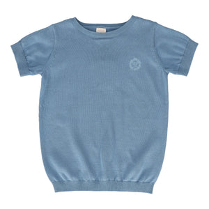 Boys crewneck sweater short sleeve - Bright blue