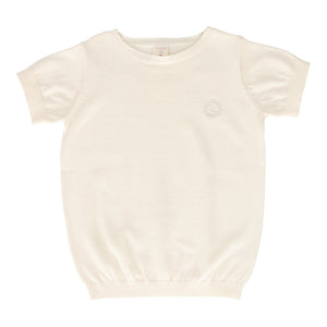 Boys crewneck sweater short sleeve - Natural ivory