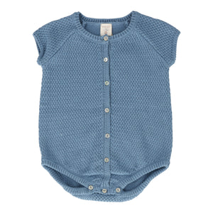 Knit boys romper - Bright blue