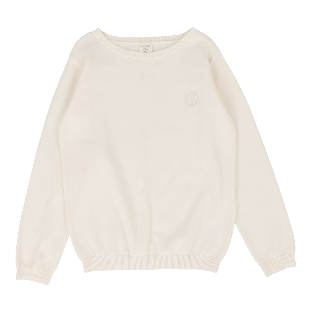 Boys crewneck sweater long sleeve - Natural ivory