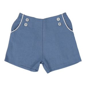 Button shorts - bright blue