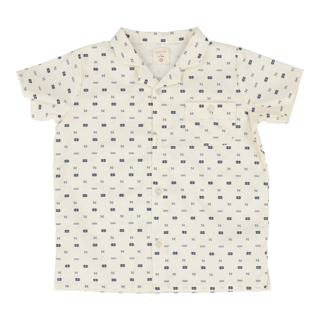 Geometric collar shirt - cream