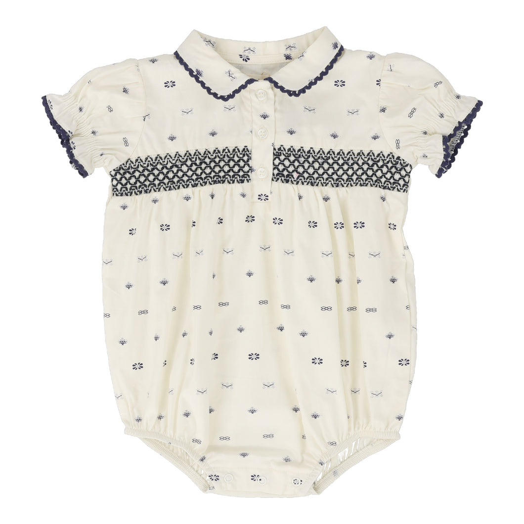 Geometric romper - cream