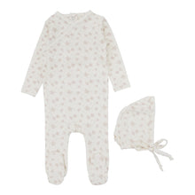 Load image into Gallery viewer, Floral cluster layette set - vanilla/mauve
