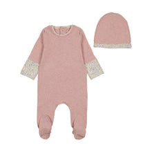 Load image into Gallery viewer, Lemon Print Cuffs Footie/Beanie-Heathered Pink

