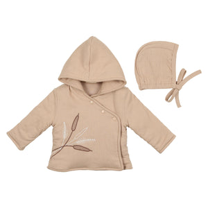 Taupe lil' sprouts jacket and hat