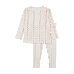 Linear nostalgia loungewear - chalk white girls