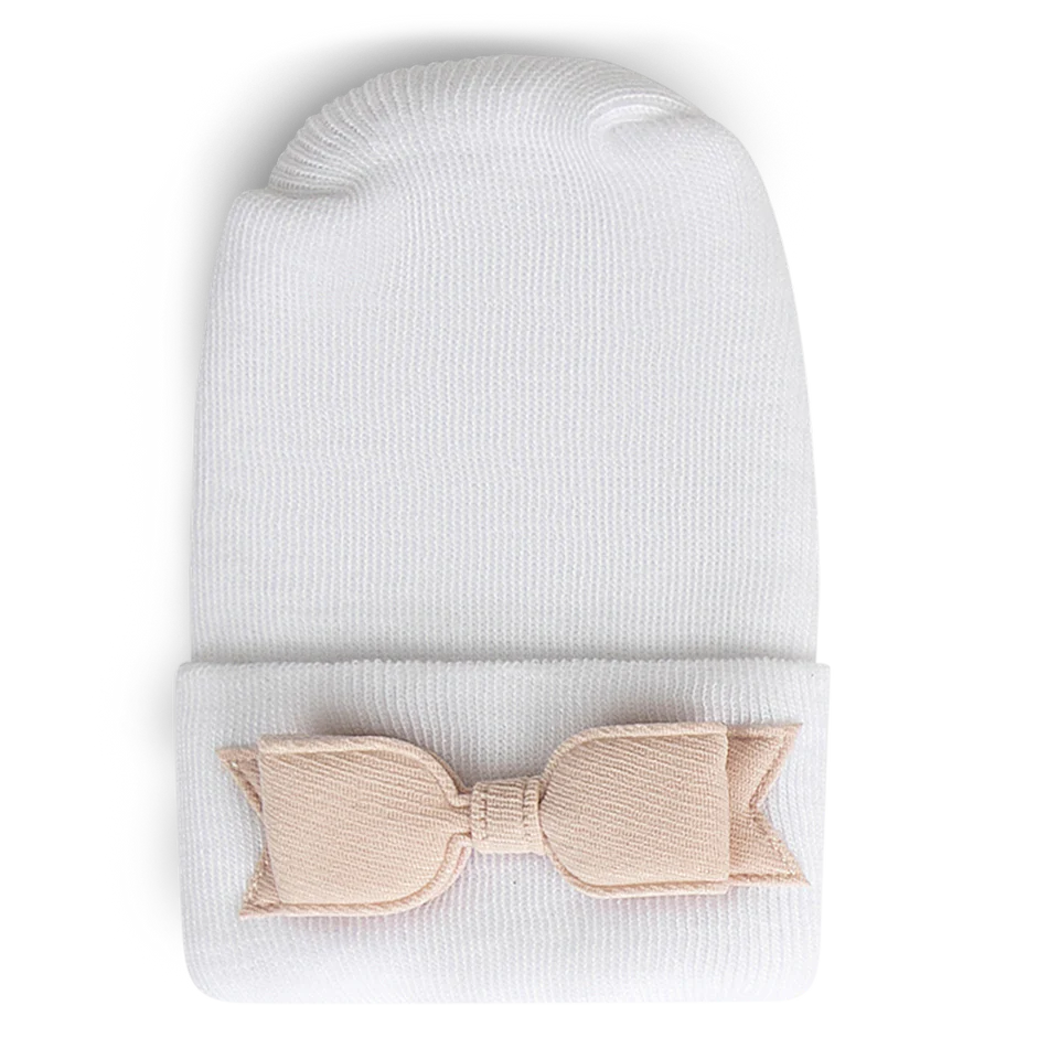 Hospital hat - Linen petal bow