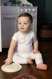 Little dot romper - vapor grey