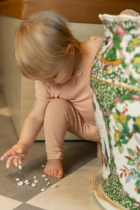 Little dot romper - rosette