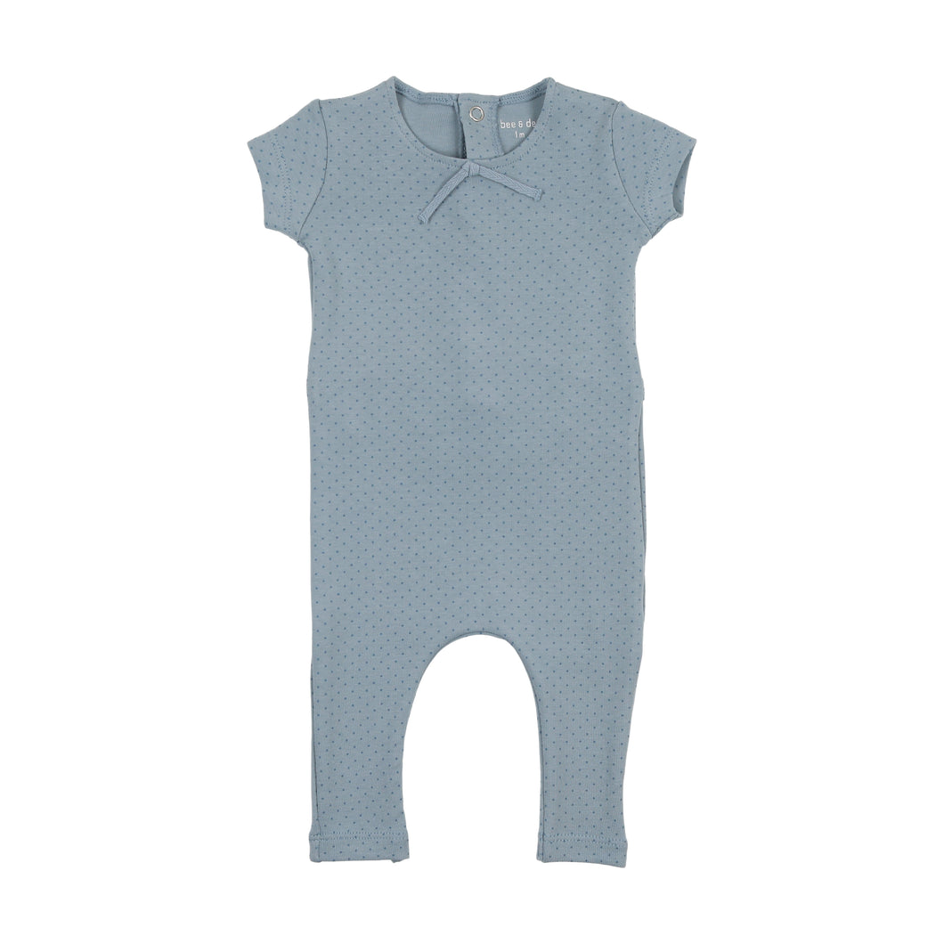 Little dot romper - ocean blue