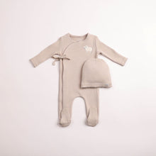 Load image into Gallery viewer, Little lamb footie and beanie - Coffee

