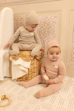 Load image into Gallery viewer, Little lamb footie and beanie - Tea rose
