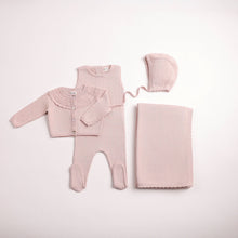 Load image into Gallery viewer, Little loom knit two piece layette set - Caramel
