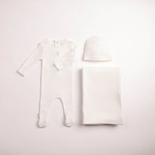 Load image into Gallery viewer, Wings pointelle layette set - Chalk white girls
