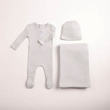 Load image into Gallery viewer, Wings pointelle layette set - Dusty blue
