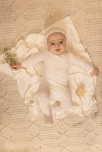 Load image into Gallery viewer, Wings pointelle footie and beanie - Chalk white girls
