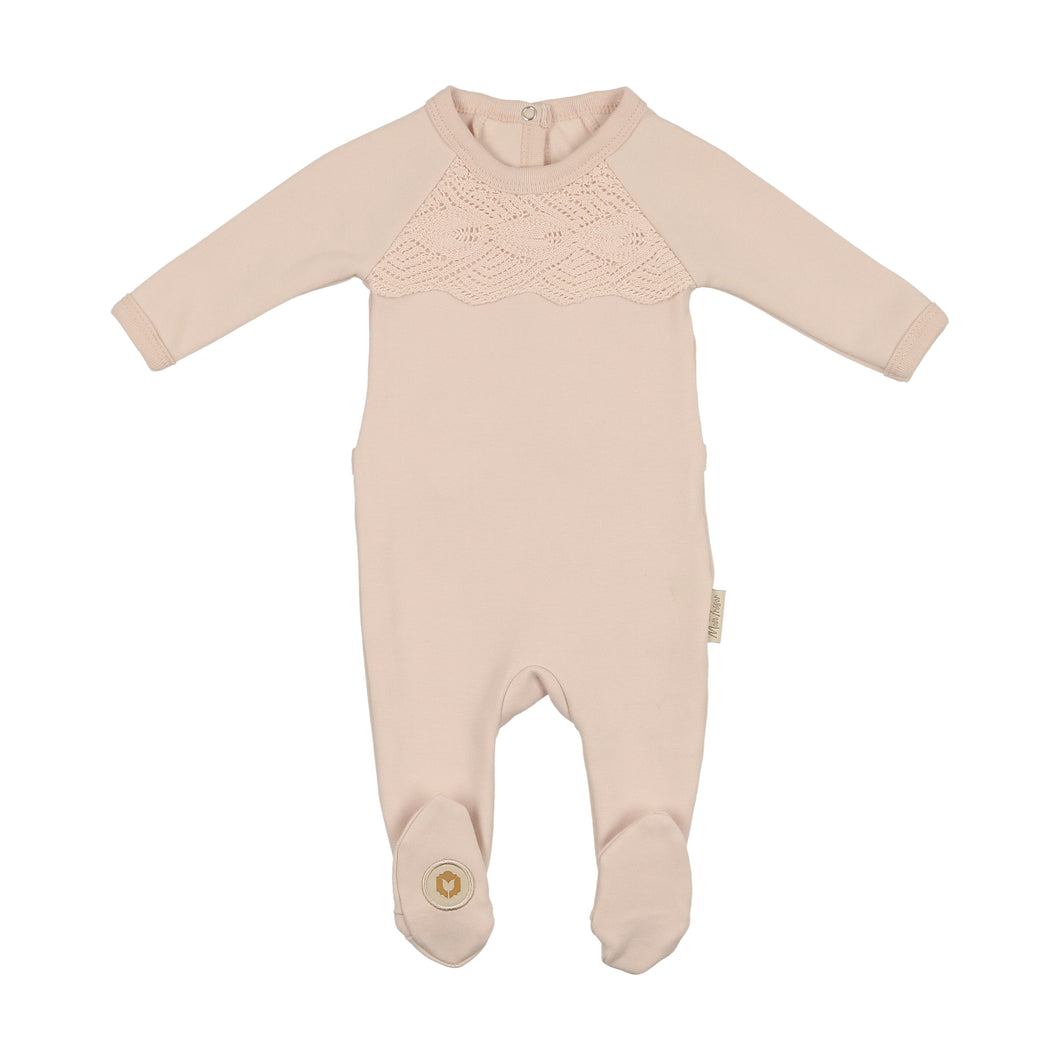 Look of lace footie - Barely pink