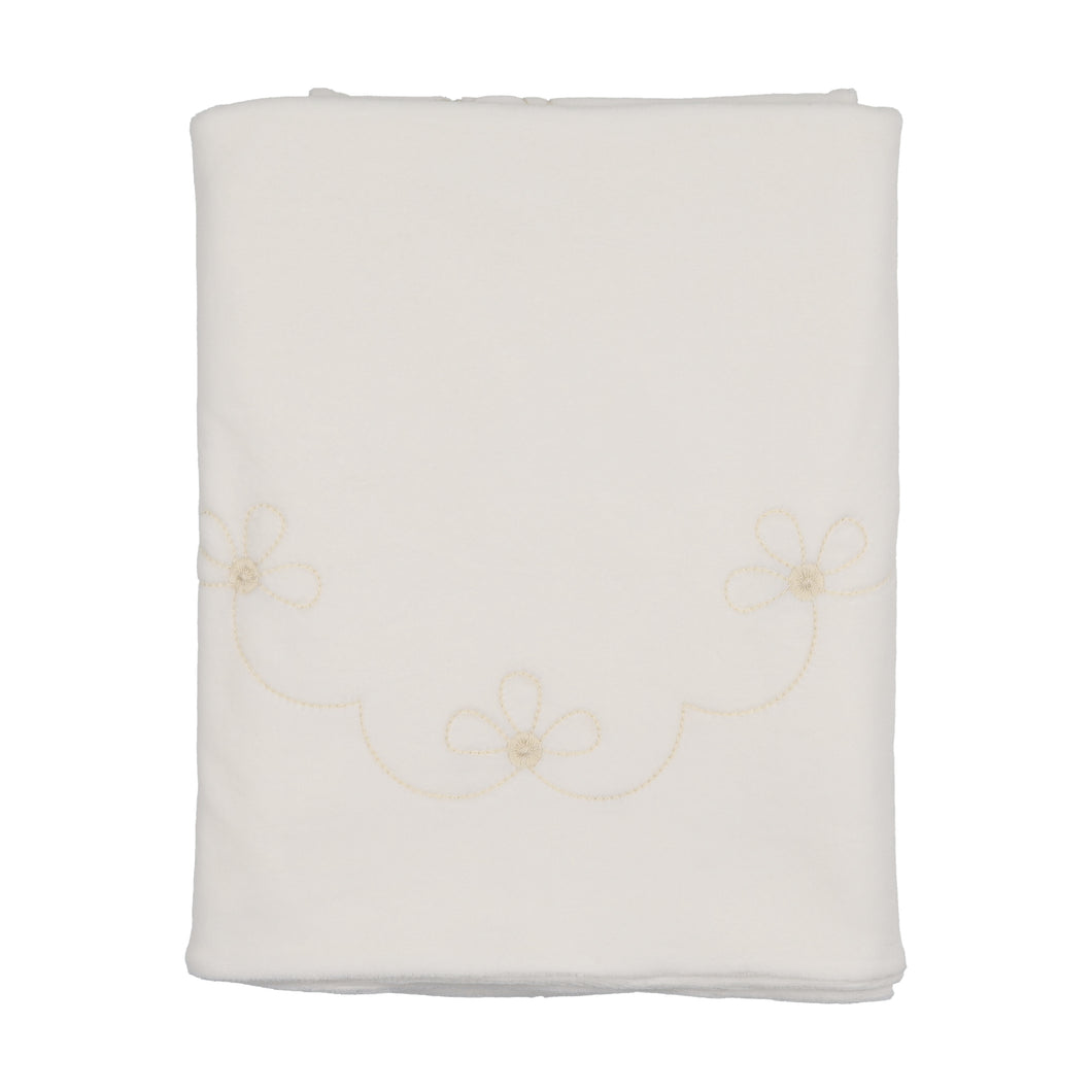 Lovely loops velour layette set - chalk white boys