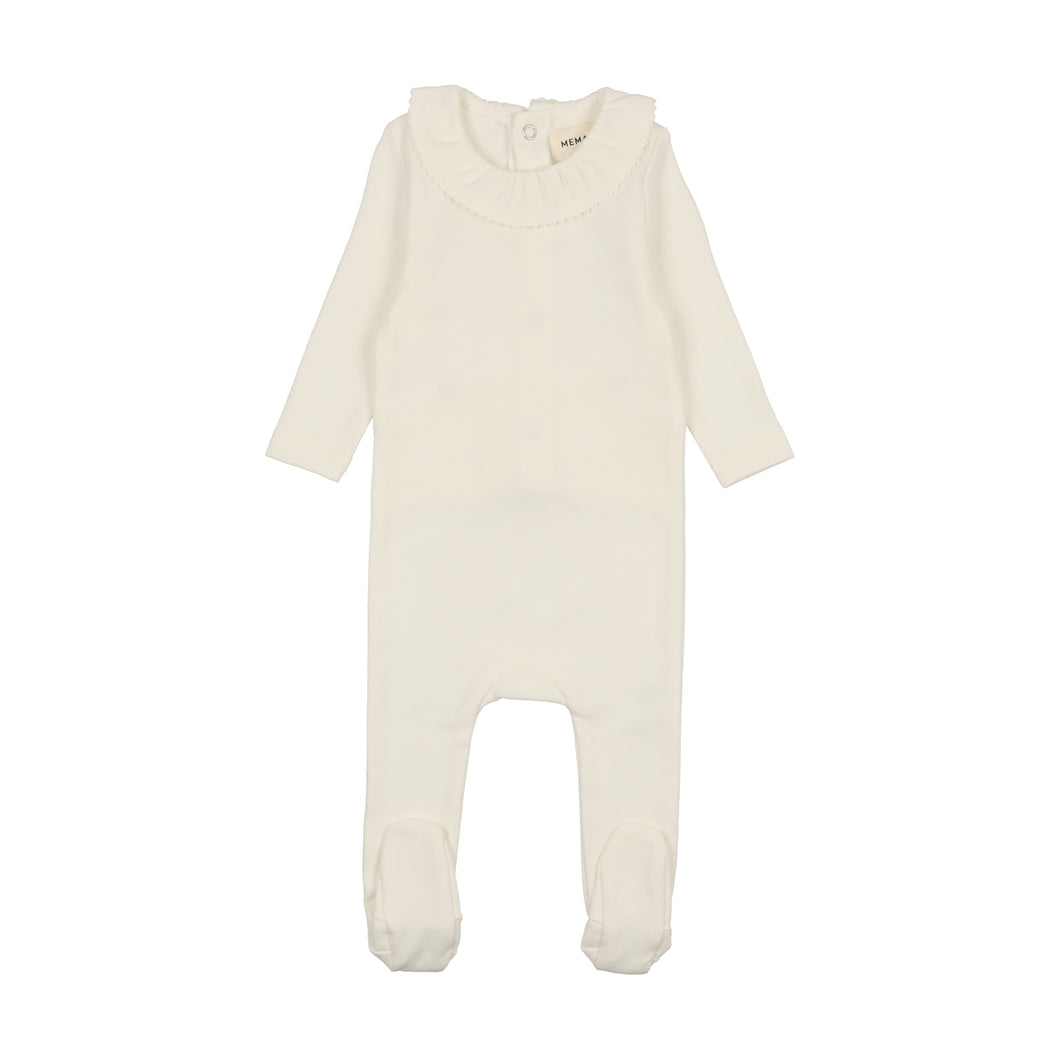 Girls base footie - winter white
