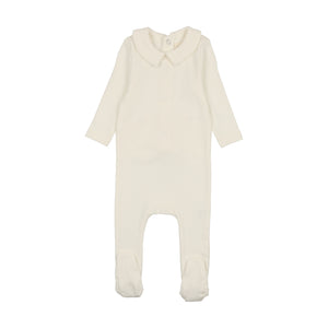 Mema Knits Boys Base Footie - Winter White Mema Knits Boys Base Footie - Winter White