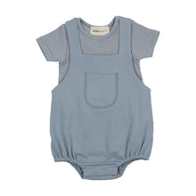 Load image into Gallery viewer, Romper and striped tee - faded denim
