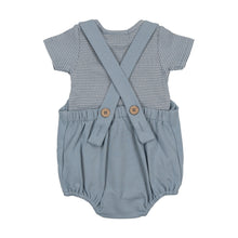 Load image into Gallery viewer, Romper and striped tee - faded denim
