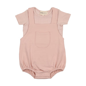 Romper and striped tee - rose