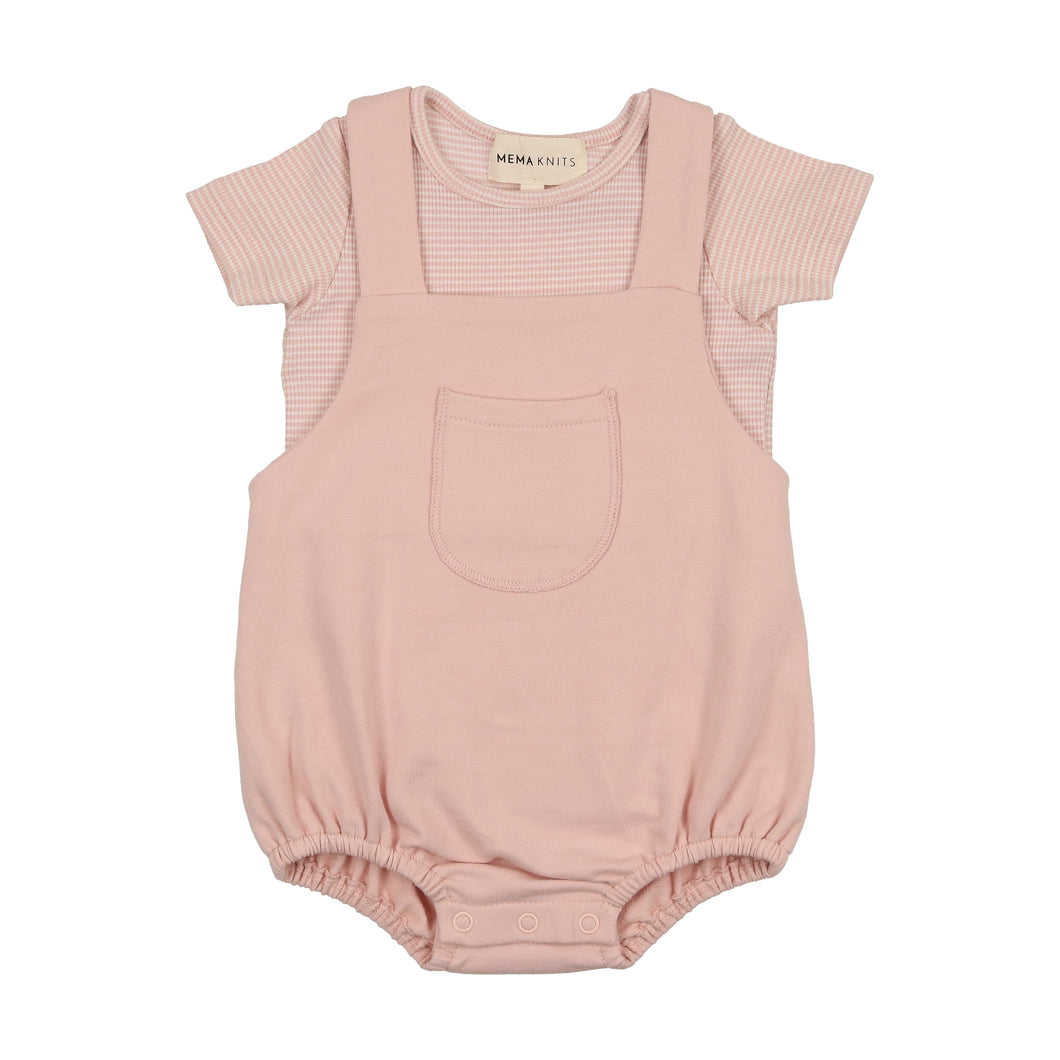 Romper and striped tee - rose
