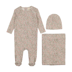 Floral liberty print layette set - floral print