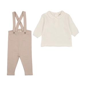 Baby overall and gauze shirt - rose