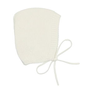 Pearl knit bonnet - cream