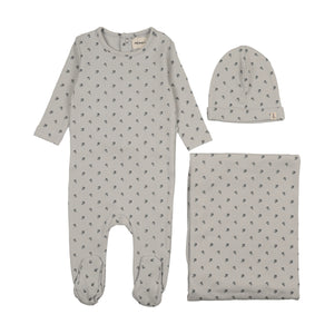 Berry print layette set - Blueberry print