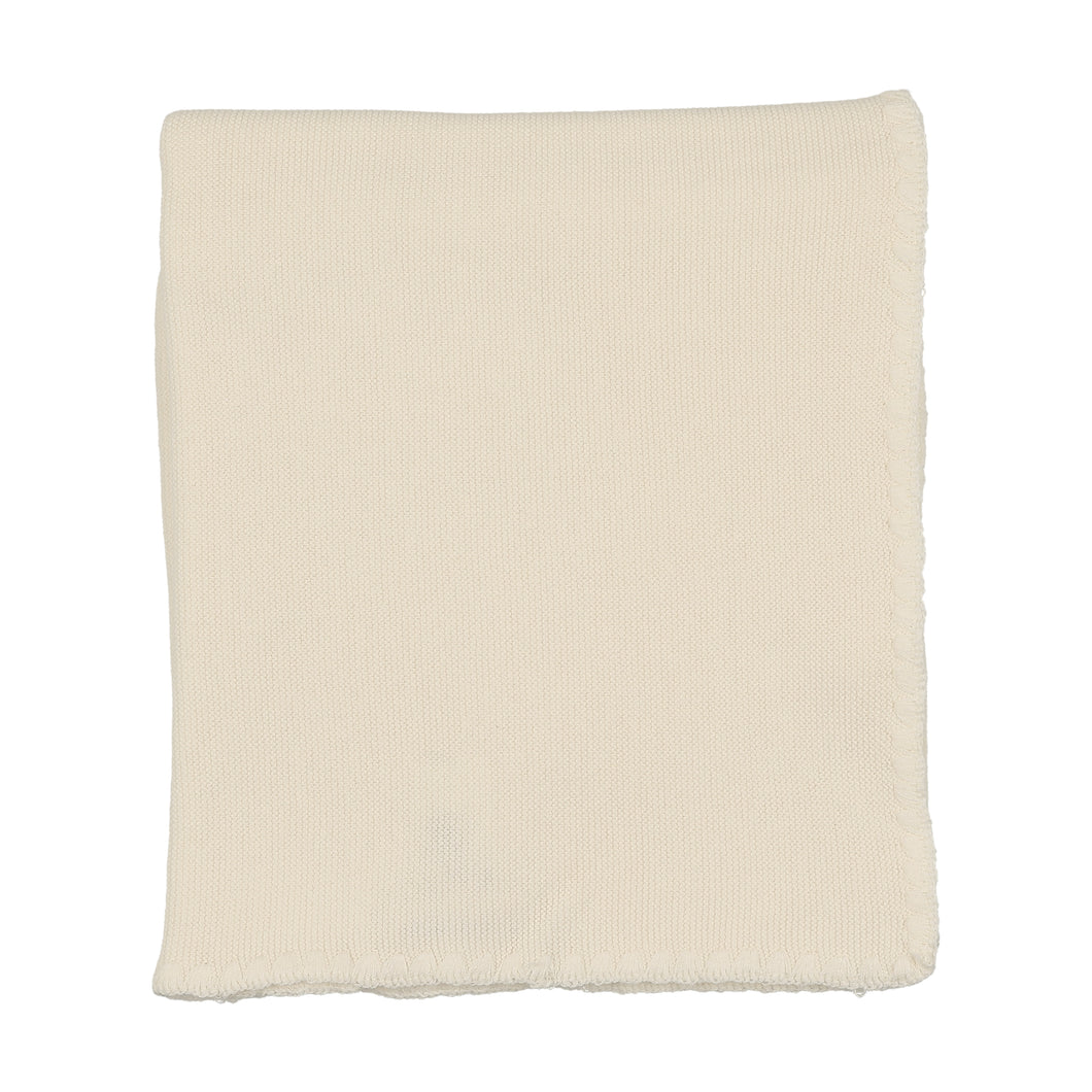 Embroidered edge knit layette set - Ivory