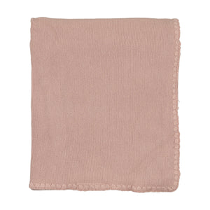 Embroidered edge knit layette set - Pale pink