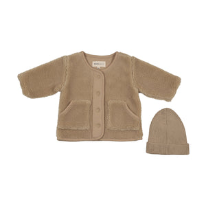 Sherpa jacket and beanie - Stone