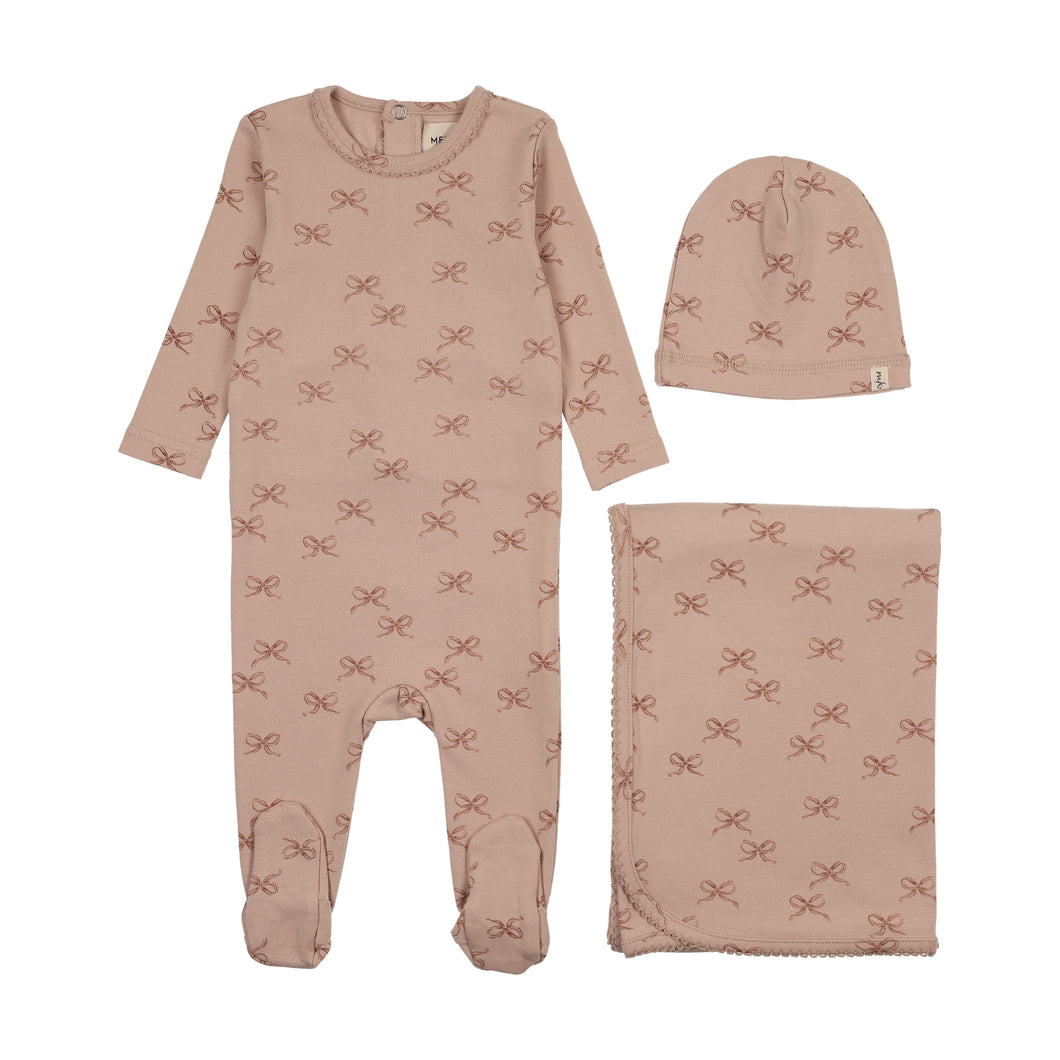 Bow print layette set - Bow print