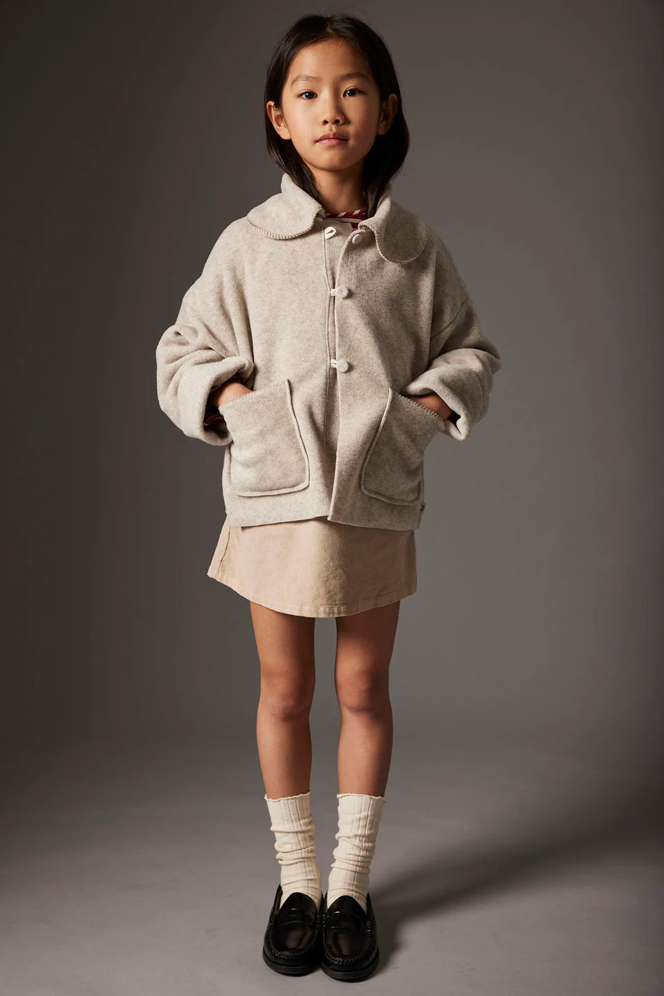 Soft mélange bamboo jacket - Stone