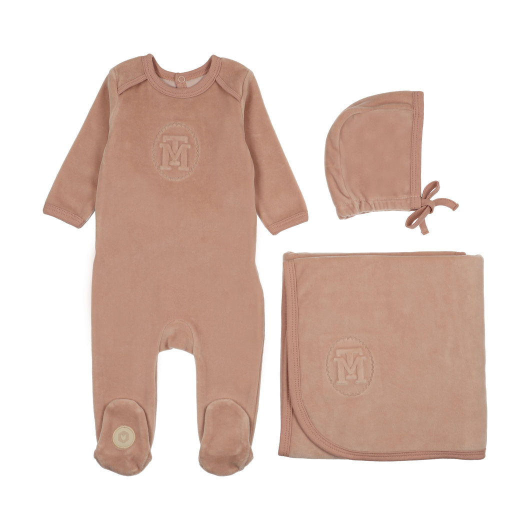 MT embossed layette set - Blush